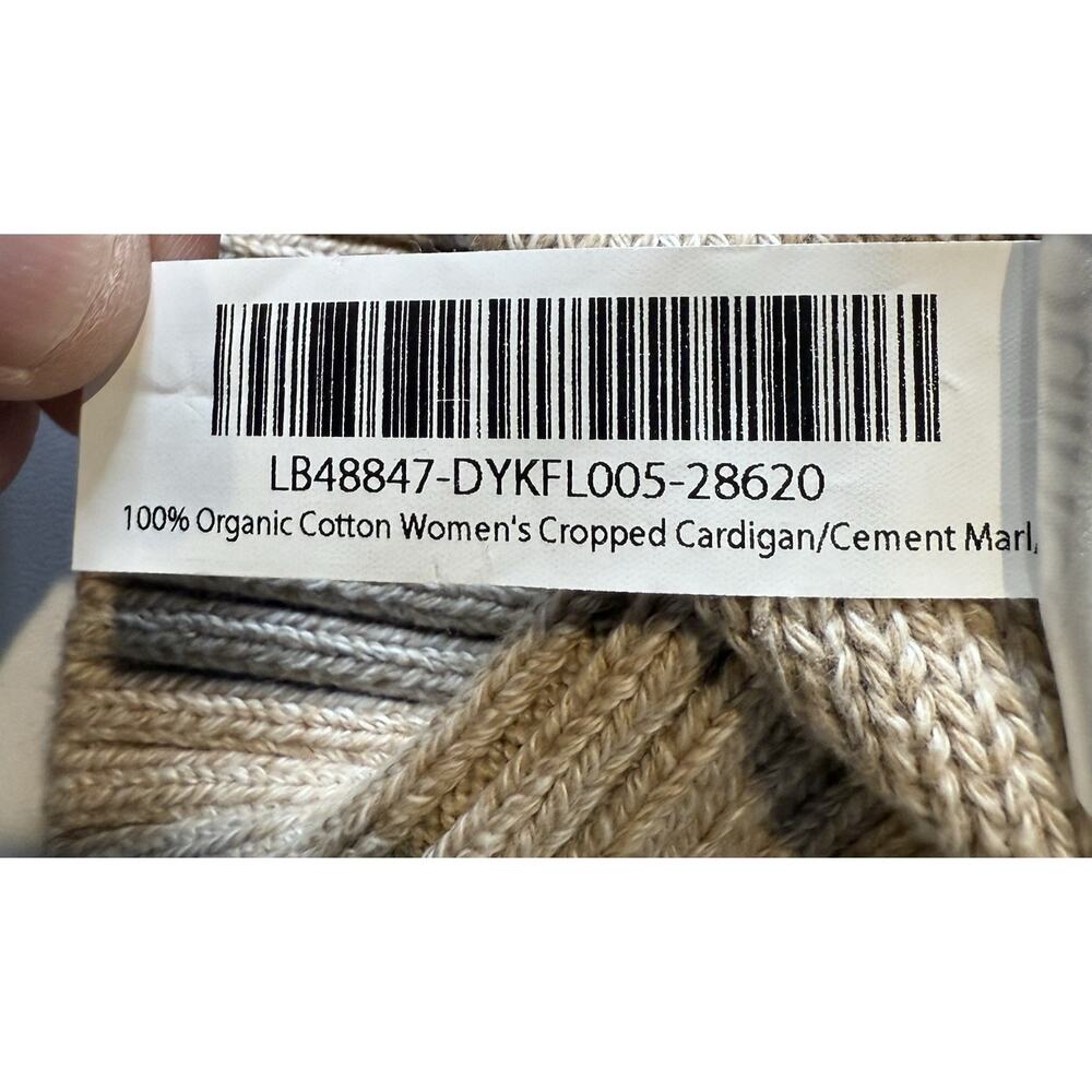 Quince 100% Organic Cotton Cropped Cardigan Womens Sz L Cement Tan Minimalist - Picture 10 of 11